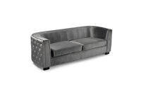 Iconic Home Saratov Button Tufted Velvet Sofa 