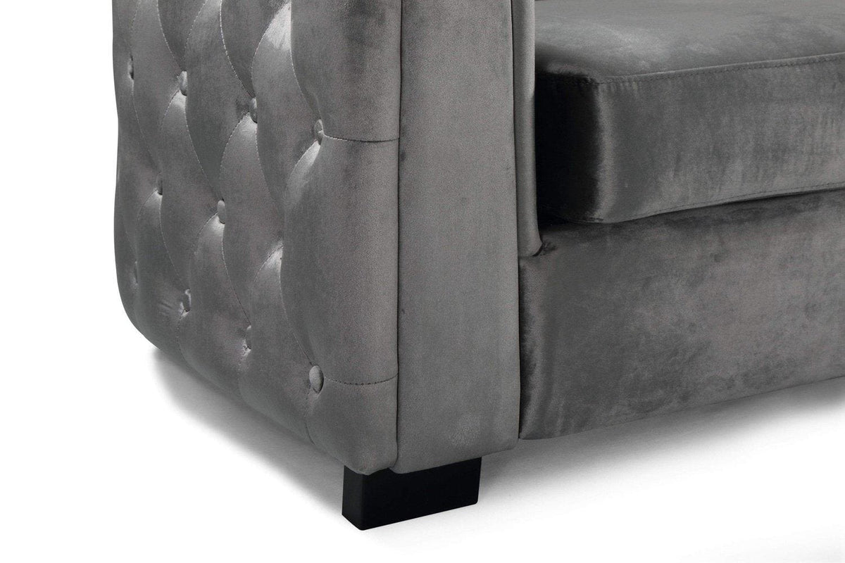 Iconic Home Saratov Button Tufted Velvet Sofa 