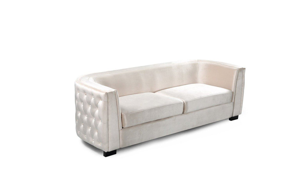 Iconic Home Saratov Button Tufted Velvet Sofa 
