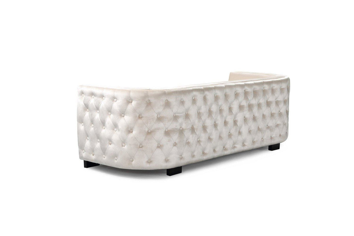 Iconic Home Saratov Button Tufted Velvet Sofa 