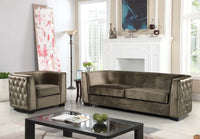 Iconic Home Saratov Button Tufted Velvet Sofa 