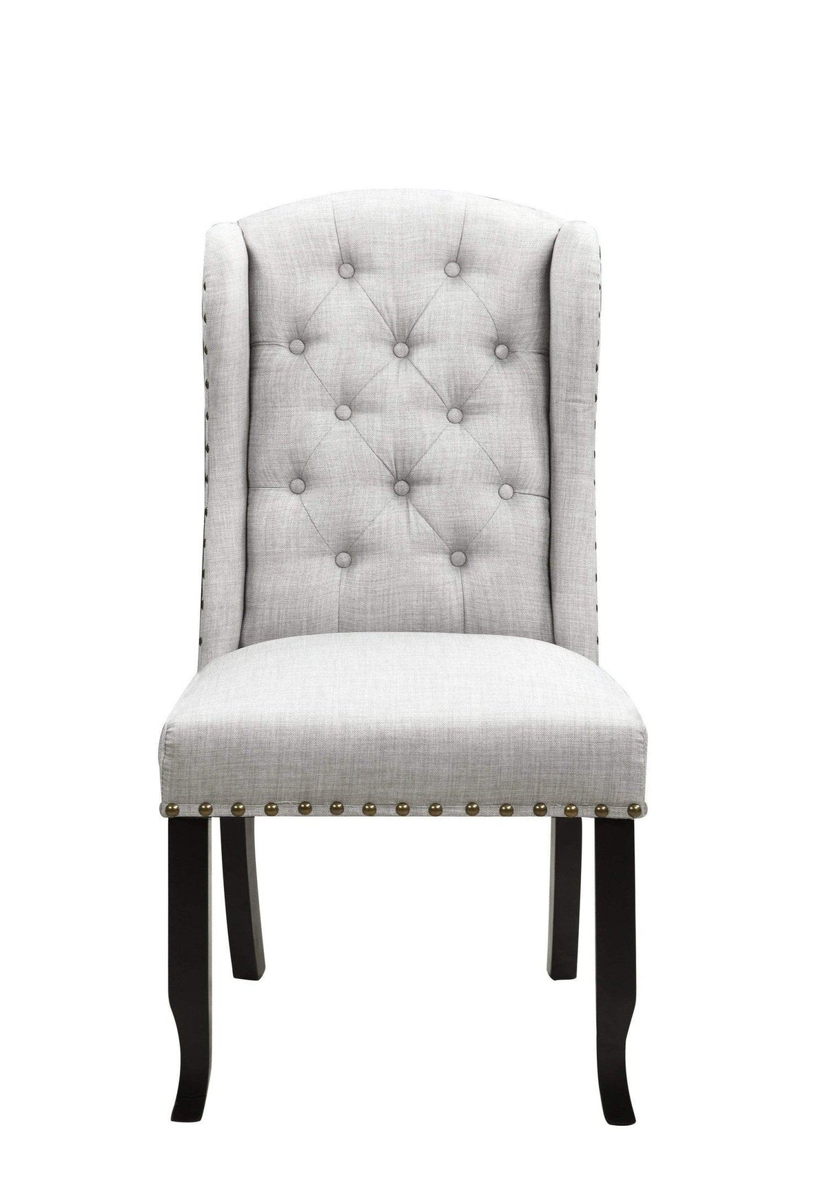 Iconic Home Shira Faux Linen Wingback Dining Chair Set of 2 