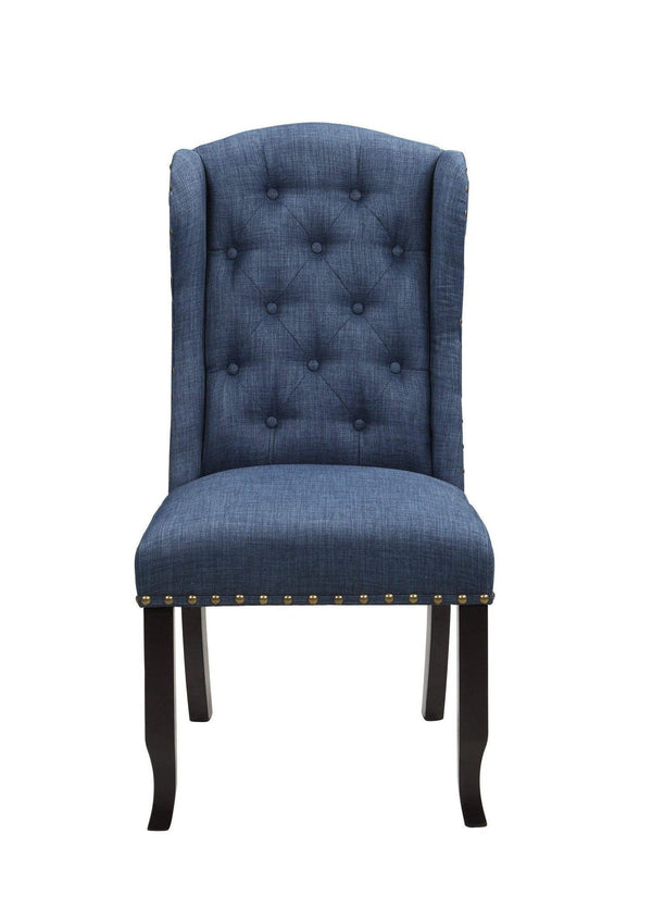 Iconic Home Shira Faux Linen Wingback Dining Chair Set of 2 