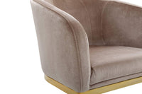 Iconic Home Siena Velvet Accent Chair Gold Metal Base 