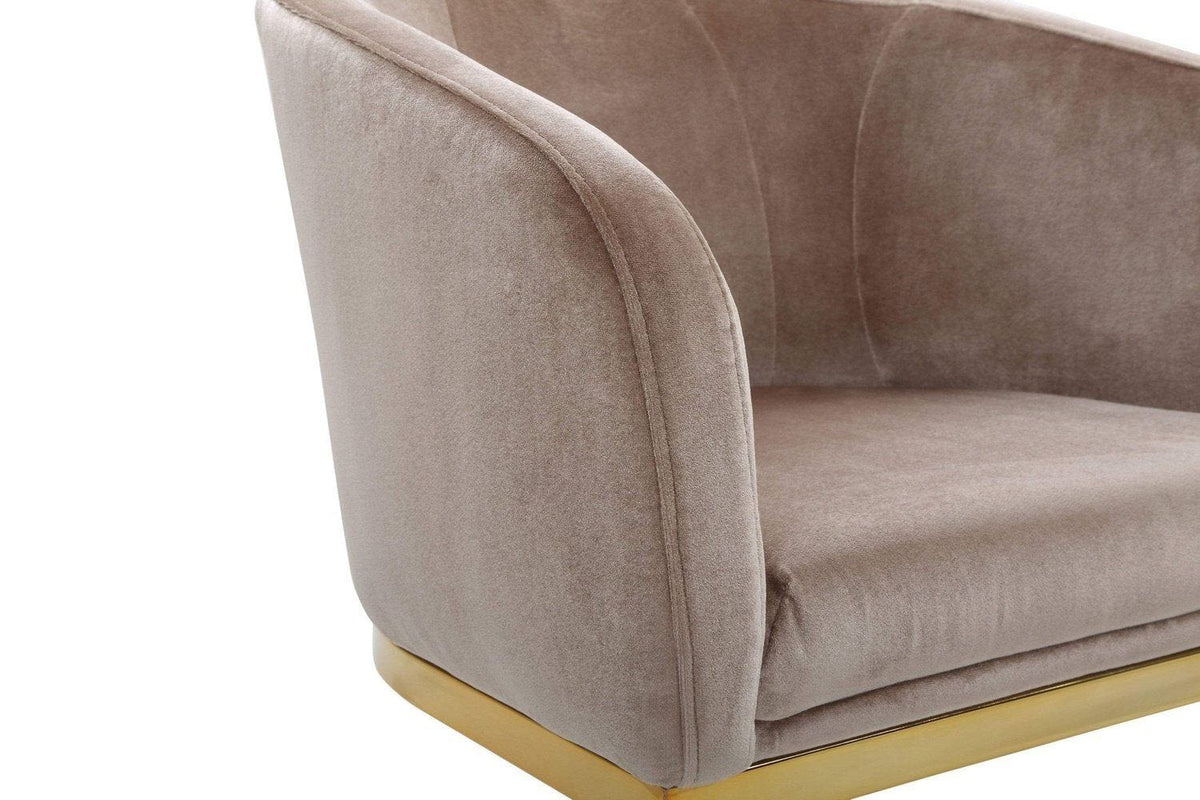 Iconic Home Siena Velvet Accent Chair Gold Metal Base 