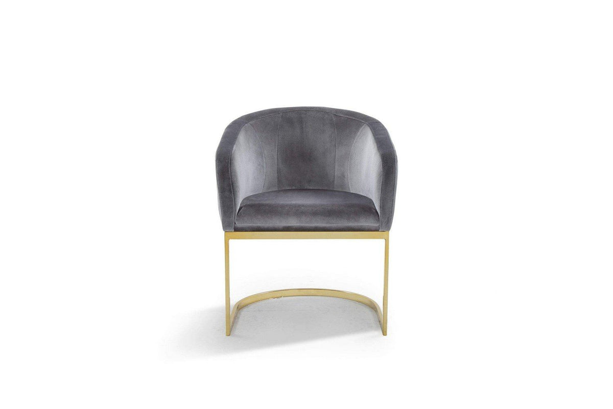 Iconic Home Siena Velvet Accent Chair Gold Metal Base 