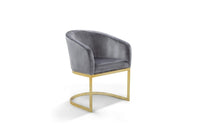 Iconic Home Siena Velvet Accent Chair Gold Metal Base 