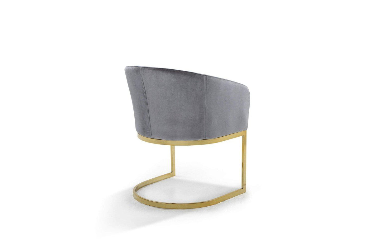 Iconic Home Siena Velvet Accent Chair Gold Metal Base 