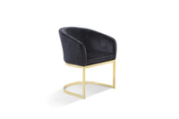 Iconic Home Siena Velvet Accent Chair Gold Metal Base 