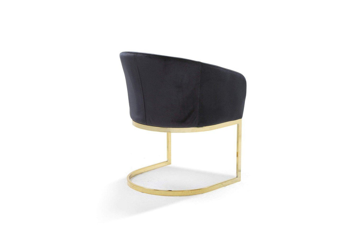 Iconic Home Siena Velvet Accent Chair Gold Metal Base 