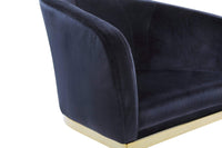 Iconic Home Siena Velvet Accent Chair Gold Metal Base 