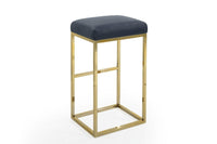 Iconic Home Skyler Faux Leather Bar Stool Chair Gold Base 