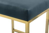 Iconic Home Skyler Faux Leather Bar Stool Chair Gold Base 