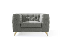 Iconic Home Soho Linen Textured Club Chair 