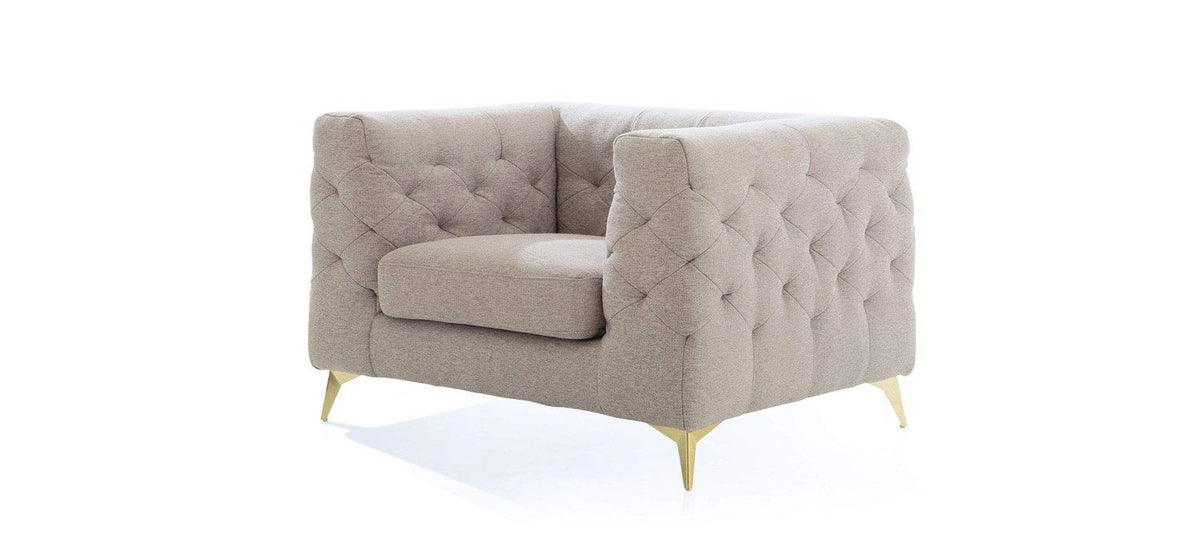 Iconic Home Soho Linen Textured Club Chair 