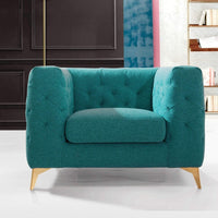 Iconic Home Soho Linen Textured Club Chair Green