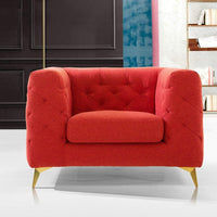 Iconic Home Soho Linen Textured Club Chair Red