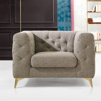 Iconic Home Soho Linen Textured Club Chair Sandy