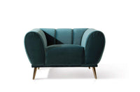 Iconic Home Sybel Channel Quilted Velvet Club Chair 