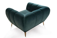 Iconic Home Sybel Channel Quilted Velvet Club Chair 
