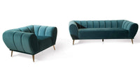 Iconic Home Sybel Channel Quilted Velvet Club Chair 