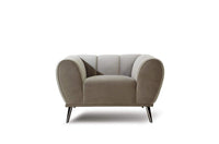 Iconic Home Sybel Channel Quilted Velvet Club Chair 