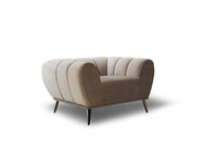 Iconic Home Sybel Channel Quilted Velvet Club Chair 