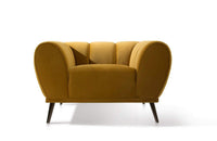 Iconic Home Sybel Channel Quilted Velvet Club Chair 
