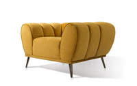 Iconic Home Sybel Channel Quilted Velvet Club Chair 