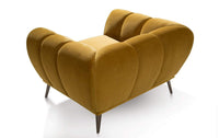 Iconic Home Sybel Channel Quilted Velvet Club Chair 