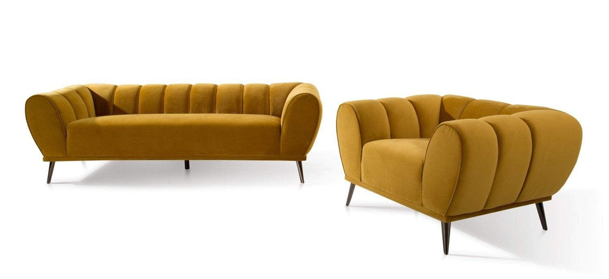 Iconic Home Sybel Channel Quilted Velvet Club Chair 