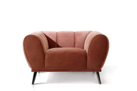 Iconic Home Sybel Channel Quilted Velvet Club Chair 