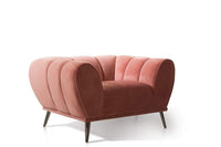 Iconic Home Sybel Channel Quilted Velvet Club Chair 