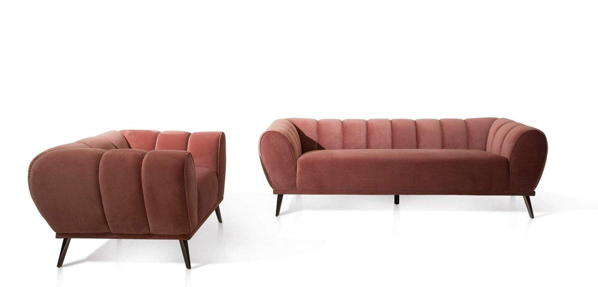 Iconic Home Sybel Channel Quilted Velvet Club Chair 