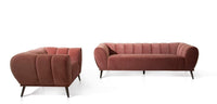 Iconic Home Sybel Channel Quilted Velvet Club Chair 