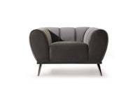 Iconic Home Sybel Channel Quilted Velvet Club Chair 