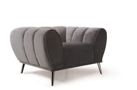 Iconic Home Sybel Channel Quilted Velvet Club Chair 