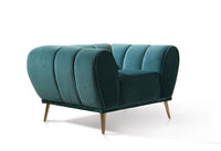 Iconic Home Sybel Channel Quilted Velvet Club Chair 