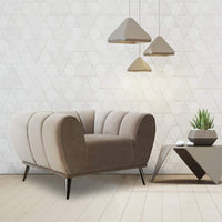 Iconic Home Sybel Channel Quilted Velvet Club Chair Silver