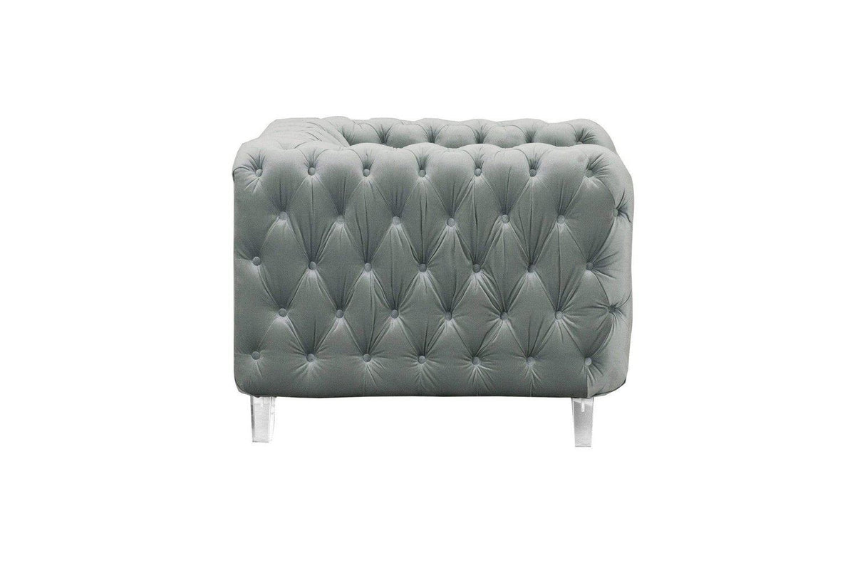 Iconic Home Syracus Plush Tufted Velvet Club Chair 