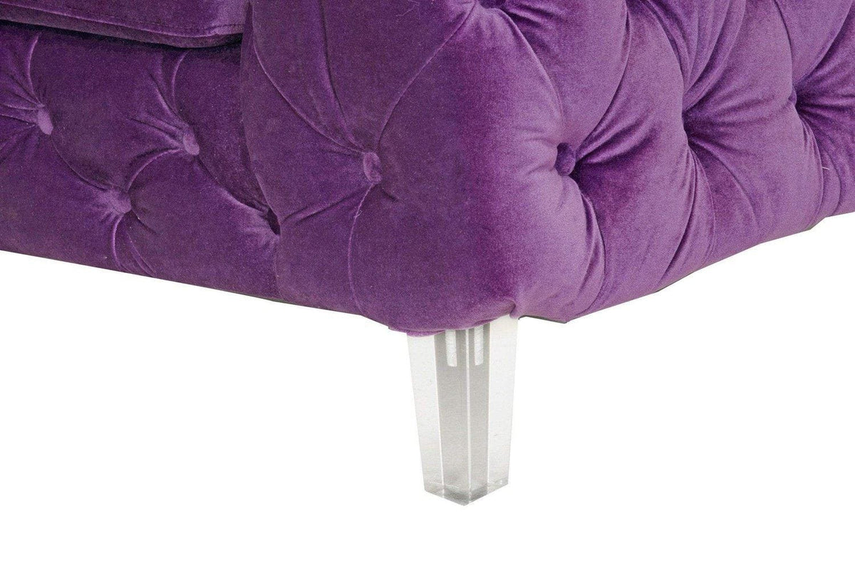 Iconic Home Syracus Plush Tufted Velvet Club Chair 