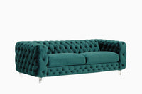 Iconic Home Syracus Plush Tufted Velvet Club Sofa 