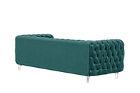 Iconic Home Syracus Plush Tufted Velvet Club Sofa 