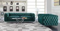 Iconic Home Syracus Plush Tufted Velvet Club Sofa 