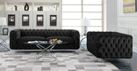 Iconic Home Syracus Plush Tufted Velvet Club Sofa 