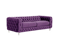 Iconic Home Syracus Plush Tufted Velvet Club Sofa 