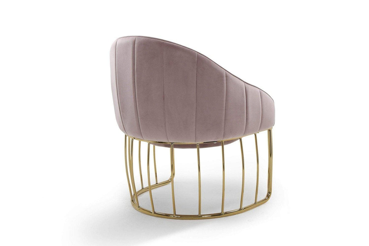 Iconic Home Teatro Velvet Accent Chair Gold Base 
