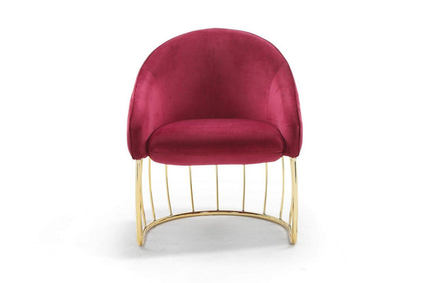 Iconic Home Teatro Velvet Accent Chair Gold Base 