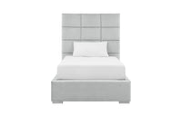 Iconic Home Terrazzo Storage Platform Bed Frame With Headboard Silver