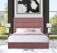 Iconic Home Terrazzo Storage Platform Bed Frame With Headboard Dark Blush